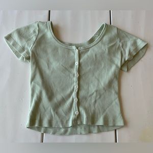 Blue buttoned crop top